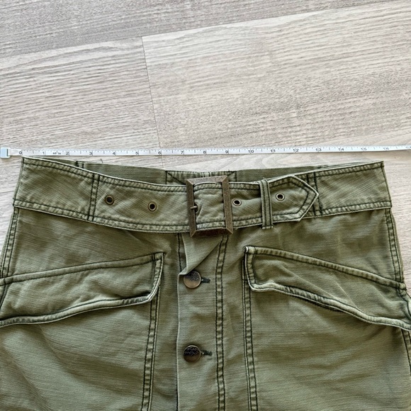 Free People Hanging On‎ Tight Mini Skirt Olive Green Utility Cargo Style Size 2 - Picture 7 of 8